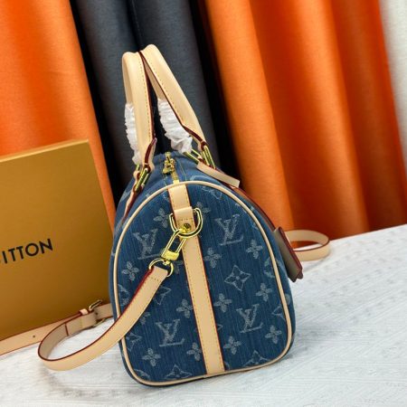 Louis Vuitton Speedy Bandoulière 25 Denim Handbag Crossbody Bag - Image 4