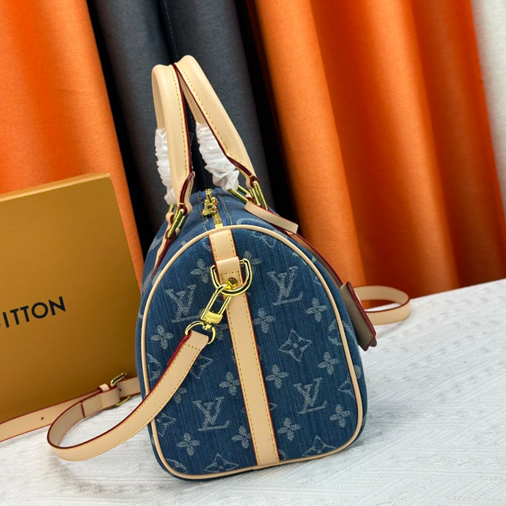 Louis Vuitton Speedy Bandoulière 25 Denim Handbag Crossbody Bag - Image 4