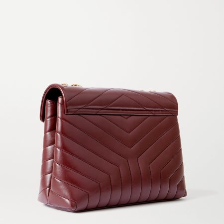 SAINT LAURENT Loulou medium quilted leather shoulder bag burgundy - Image 3