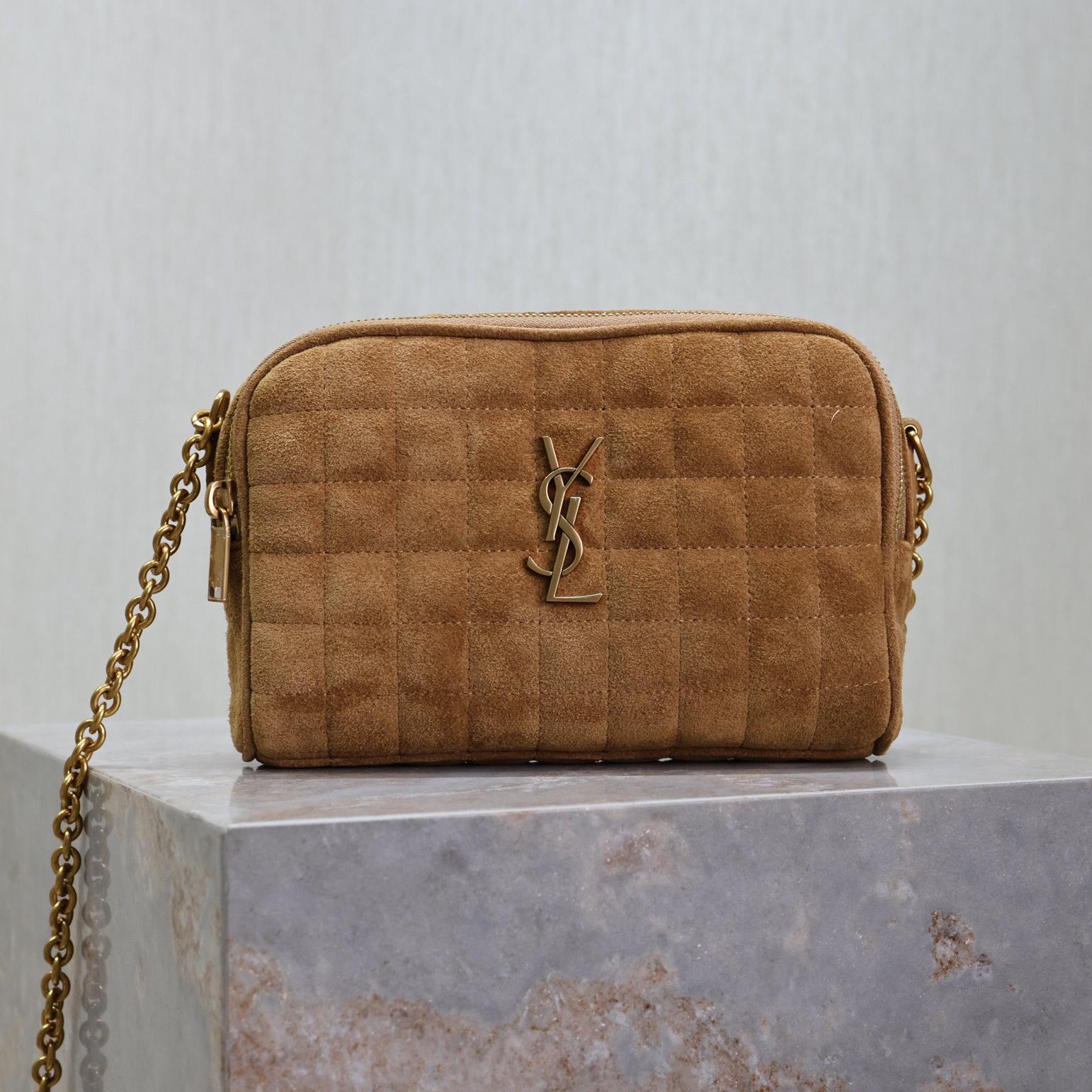 Saint Laurent YSl Suede Cassandre Matelassé Square MiniCamera Bag - Image 2