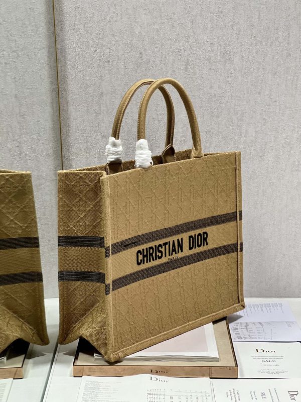 Dior Book Tote Large Natural Cannage Raffia