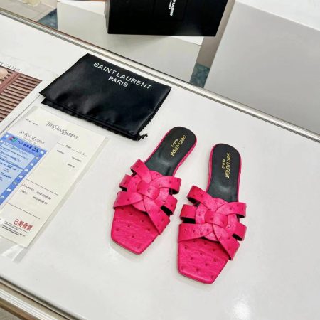 YSL Saint Laurent Nu Pieds Ostrich Pattern - Image 7