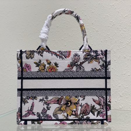 Dior Book Tote Small White Multicolor Dior Jardin Botanique Embroidery - Image 7