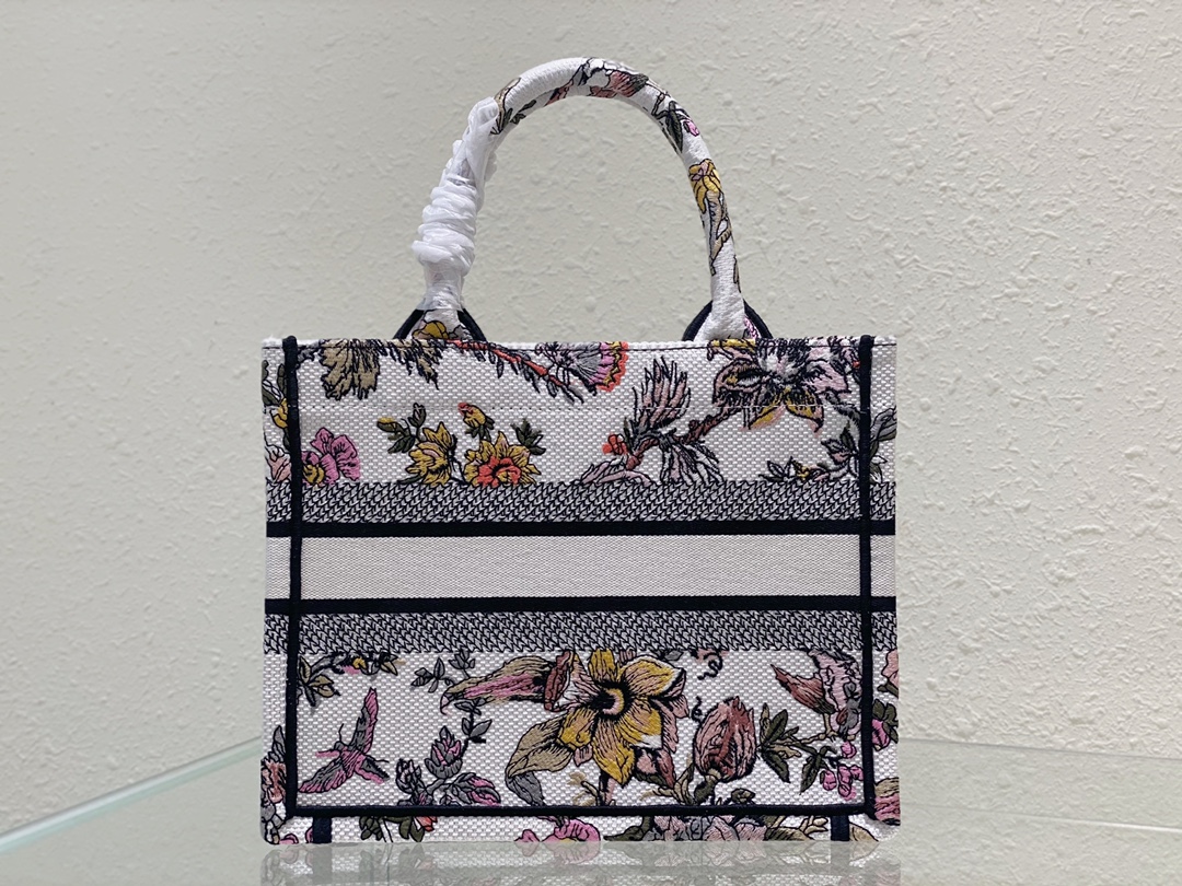 Dior Book Tote Small White Multicolor Dior Jardin Botanique Embroidery - Image 7