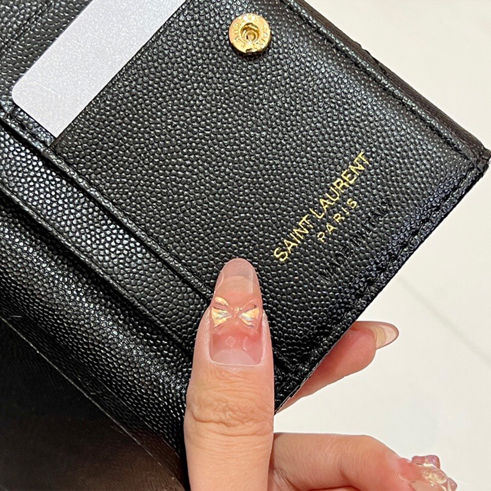 YSL Classic Button Card Holder & Coin Wallet - Image 6