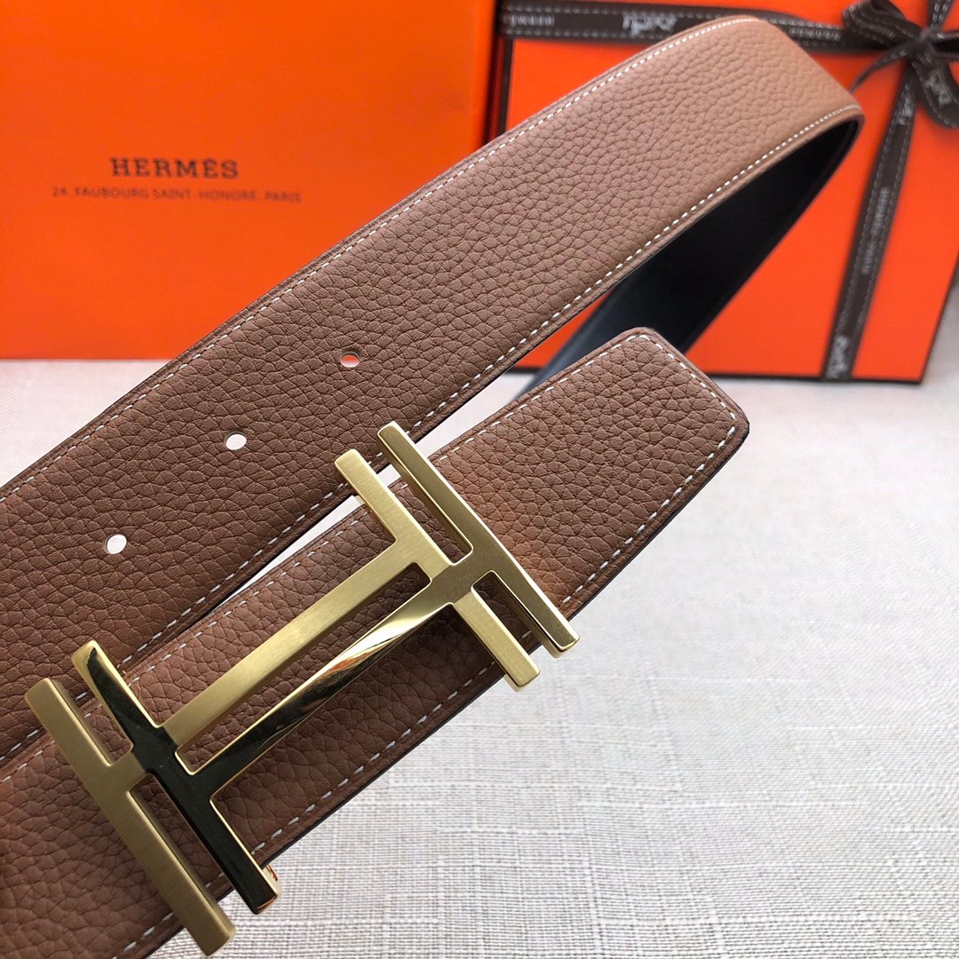 Hermes H Belt Buckle & Reversible Brown For Women, Women Belt 380MM - Image 1
