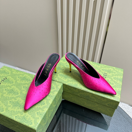 Gucci Pointed Toe High Heel Slippers Slide Sandal - Image 6