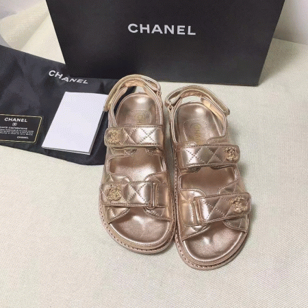 Chanel  Flat Velcro sandals Slide - Image 6