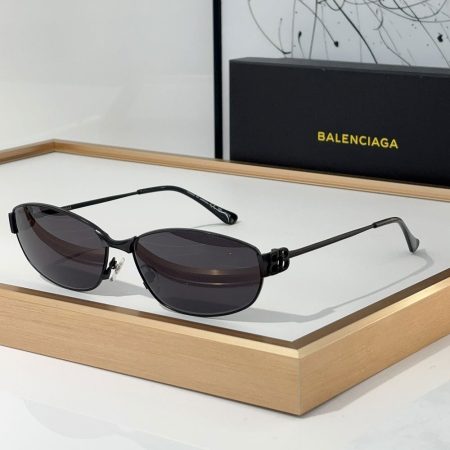 Balenciaga  Metal Mirror leg hollowed Out B Letter Logo   sunglasses Top quality