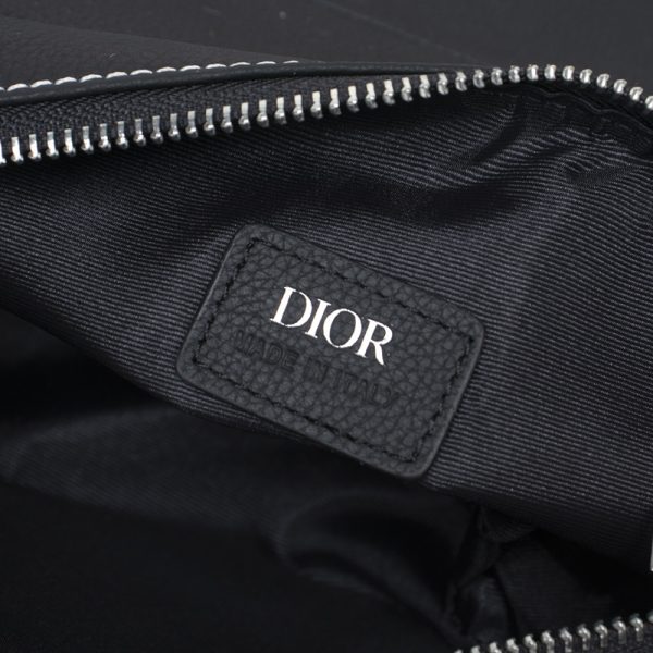 Dior Saddle Bag Black Grained Calfskin With Dior And Shawn Signature 1ADPO093YZS_H10E