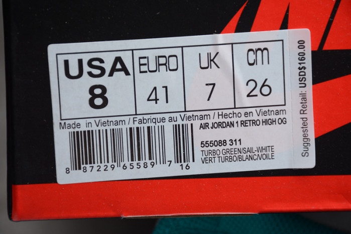 Air Jordan 1 Turbo Green 555088-311 - Image 14