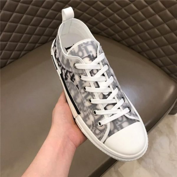 Dior B23 High Top Canvas Logo Oblique Patch Black Shoes