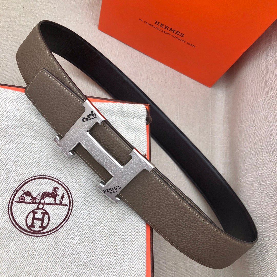 Hermes H Belt Buckle & Reversible Brown For Women, Women Belt 380MM - Image 1
