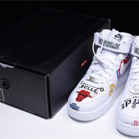 Supreme X Nike Air Force 1 Mid NBA Teams White Aq8017-100 - Image 4