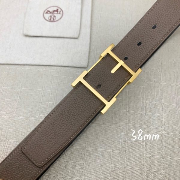Hermes H Belt Buckle & Reversible Brown For Women, Women Belt 380MM