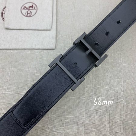 Hermes H Belt Buckle & Reversible Black For Women, Women Belt 380MM - Image 8