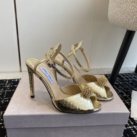 Jimmy Choo Sacora Leather Slingshot Fashion Buckle Slide Sandal - Image 13