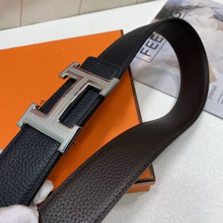 Hermes H Striee Belt Buckle & Reversible Black For Women, Women Belt 380MM - Image 2