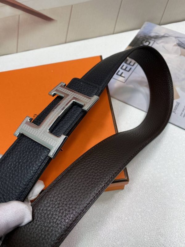 Hermes H Striee Belt Buckle & Reversible Black For Women, Women Belt 380MM