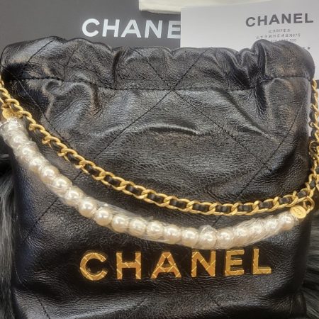 CHANEL Mini 23S Shiny Calfskin with Pearl Handbag AS3980 - Image 6