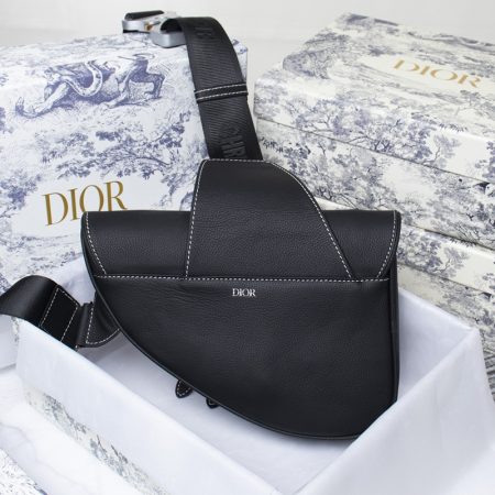 Dior Saddle Bag Black Grained Calfskin With Dior And Shawn Signature 1ADPO093YZS_H10E - Image 2