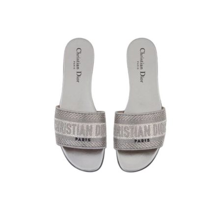 Dior DWAY Slide Slipper Sandals With Diamonds