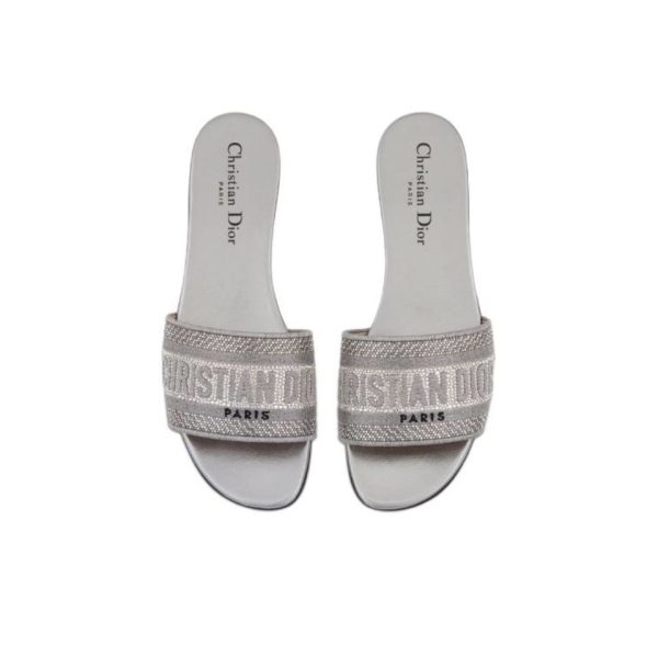Dior DWAY Slide Slipper Sandals With Diamonds
