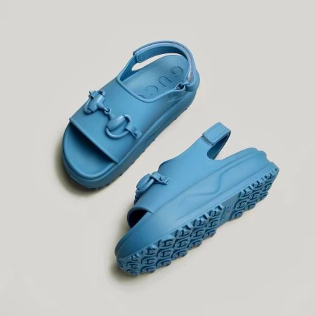 Gucci Shoes Rubber Thick-Soled Hook And Loop Fsteners Slide Sandal - Image 4
