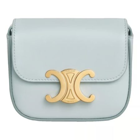 CELINE MINI TRIOMPHE IN SHINY CALFSKIN Blue