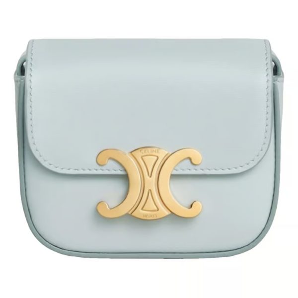 CELINE MINI TRIOMPHE IN SHINY CALFSKIN Blue