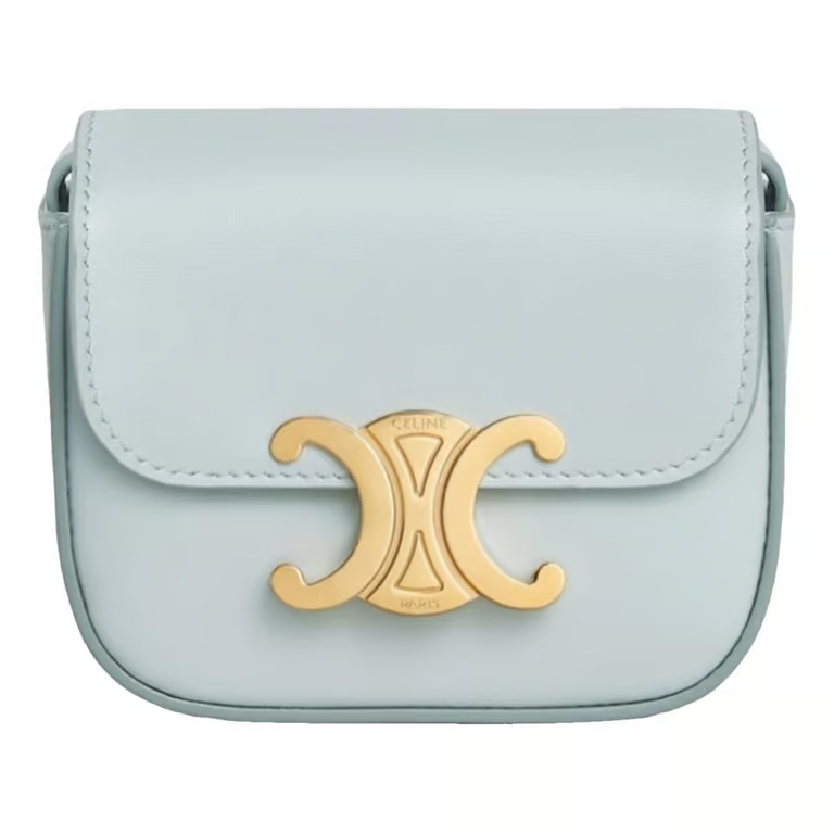 CELINE MINI TRIOMPHE IN SHINY CALFSKIN Blue - Image 1