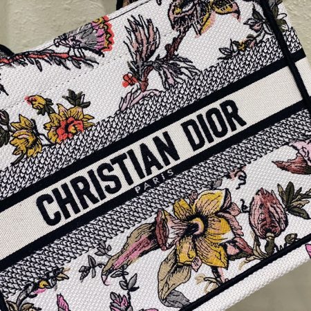 Dior Book Tote Small White Multicolor Dior Jardin Botanique Embroidery - Image 6