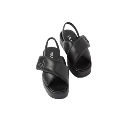 Prada Leather Peep-toe Beach Sandals Slide - Image 2