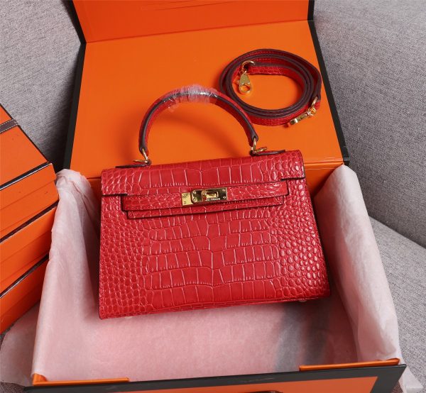 Hermes Kelly Gold Buckle Bag-Crocodile
