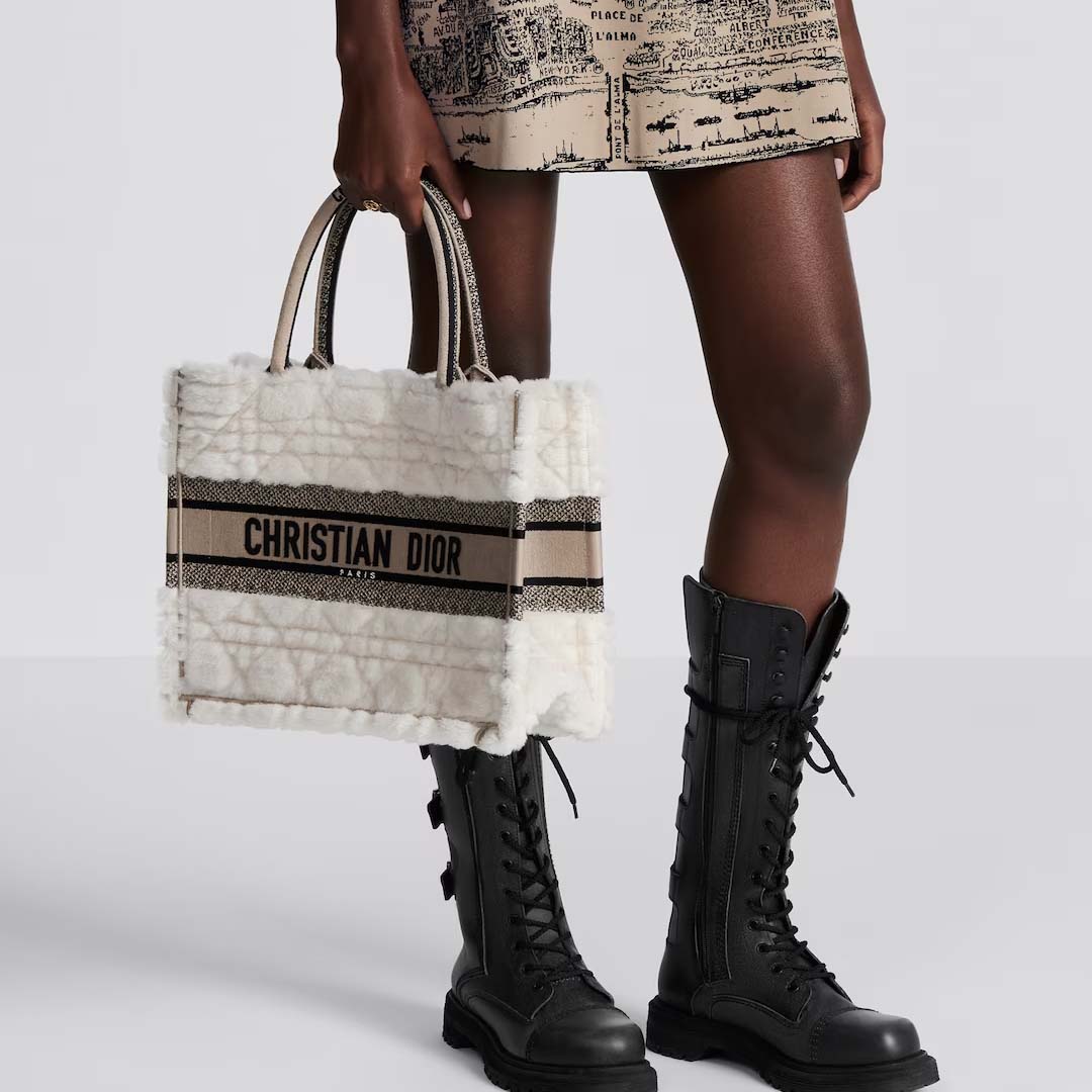 Dior Shearling Book Tote Medium Large Size - Image 2