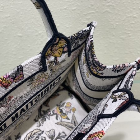 Dior Book Tote Small White Multicolor Dior Jardin Botanique Embroidery - Image 2