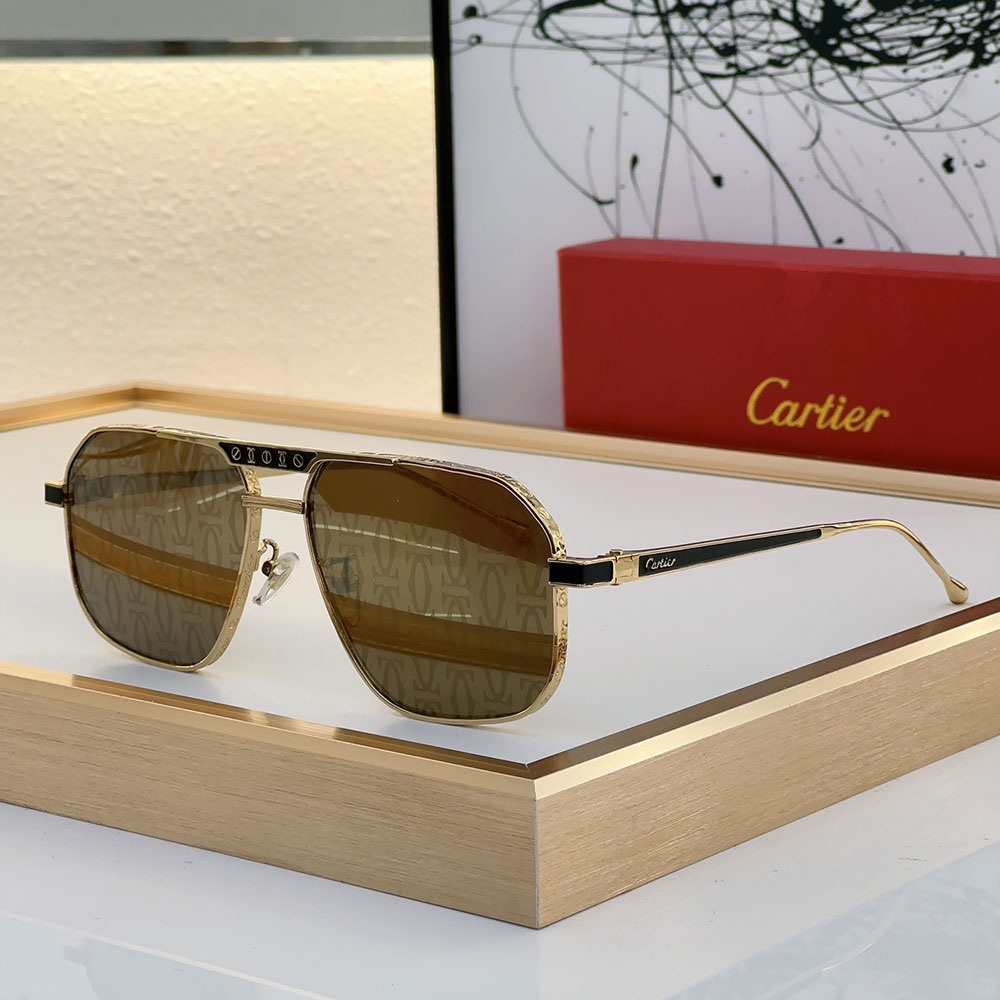 Cartier Metal Mirror Leg Logo Sunglasses Top quality - Image 1