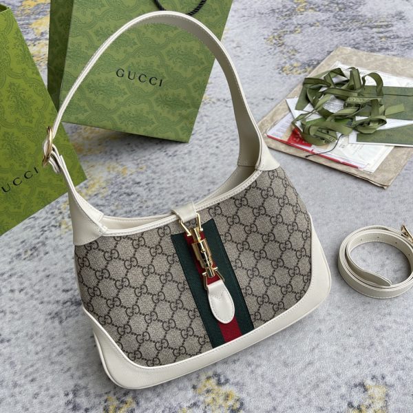 Gucci Jackie 1961 Canvas & Leather Shoulder Bags