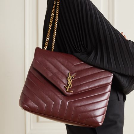 SAINT LAURENT Loulou medium quilted leather shoulder bag burgundy - Image 4