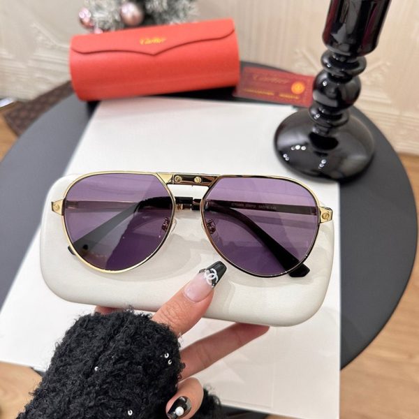 Cartier Metal irregular Line Sunglasses Top quality