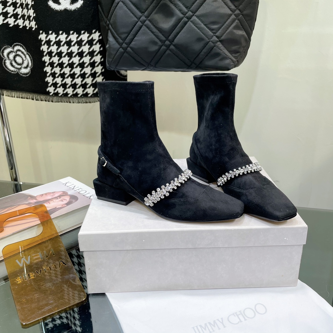 Jimmy Choo Simple High-powered Ankle Boots Slide Sandal - Image 4
