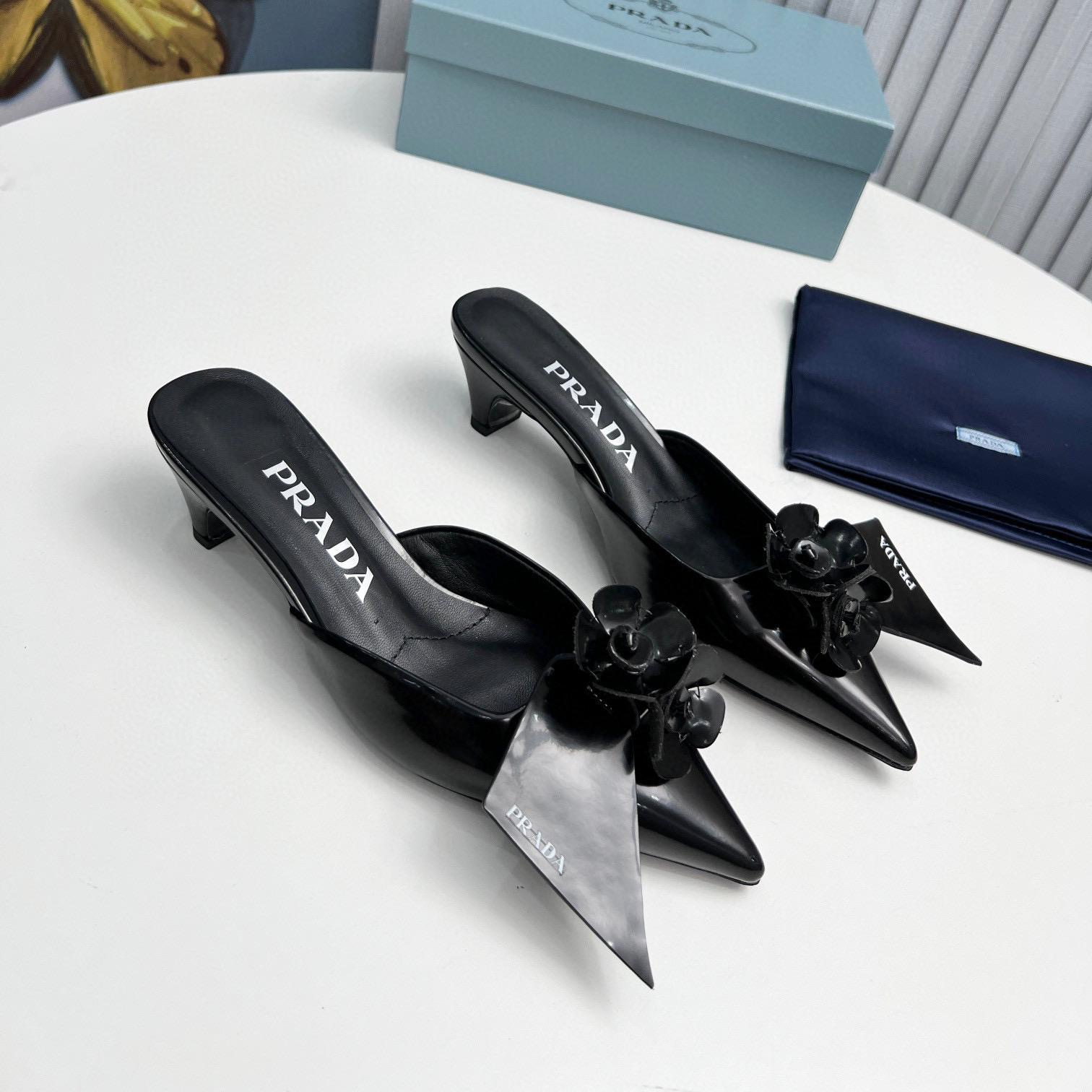 Prada  Patent Leather Flip-flops Sandals Slide - Image 3