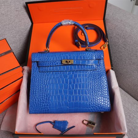 Hermes Kelly Gold Buckle Bag-Crocodile - Image 21