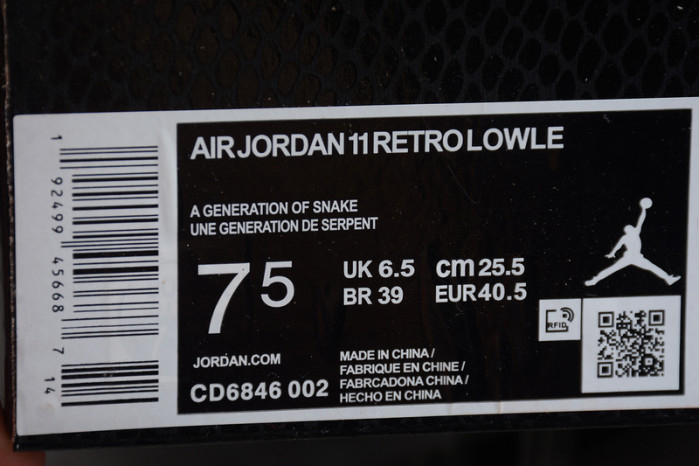 Air Jordan 11 Low Snakeskin Light Bone CD6846-002 - Image 13