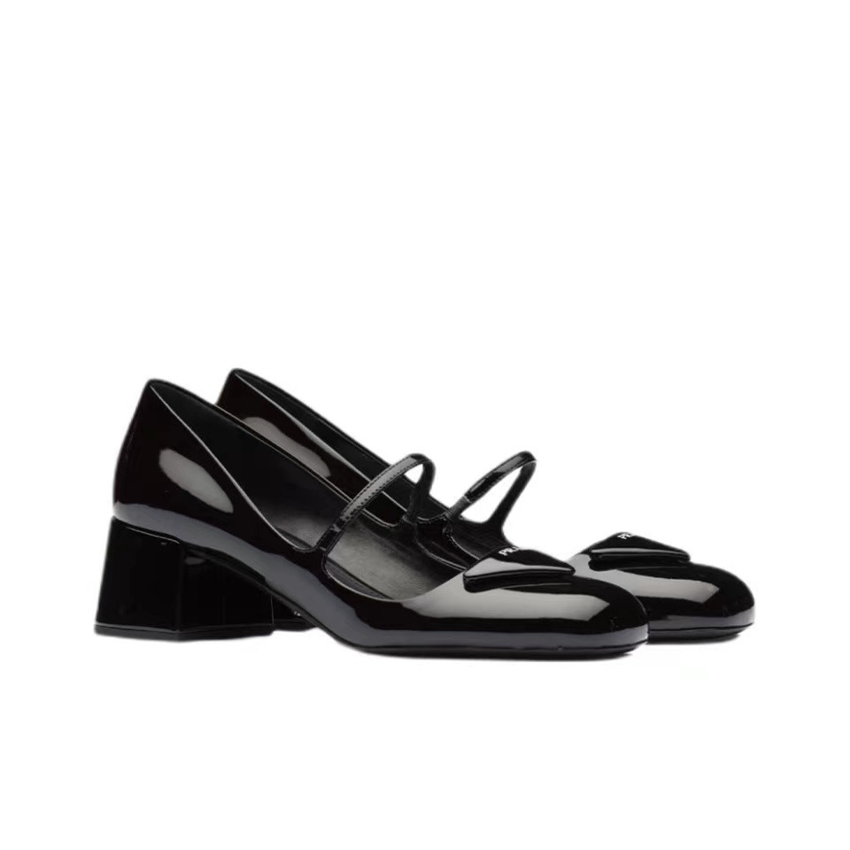 Prada  Patent Leather Medium Low 4.5CM Sandals Slide - Image 1