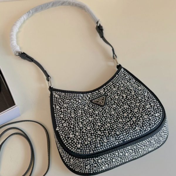 Prada Cleo Leather diamond Shoulder Bag Handbag