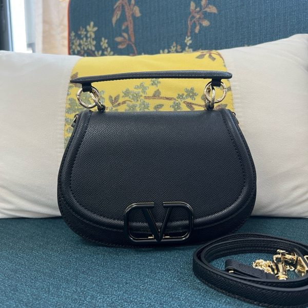 Valentino VLogo Grainy Flap Tote