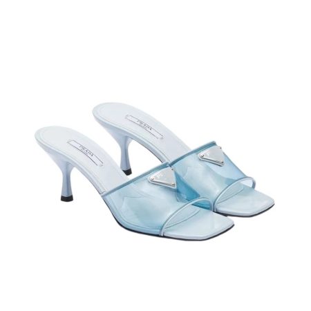 Prada Leather Heel Sandals Slide Sandal