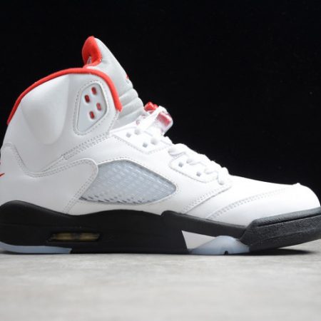Air Jordan 5 Fire Red 2020 Silver Tongue DA1911-102 - Image 3