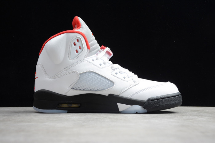 Air Jordan 5 Fire Red 2020 Silver Tongue DA1911-102 - Image 3